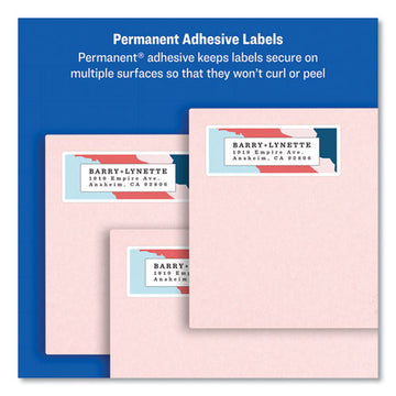 Avery® Easy Peel White Address Labels W- Sure Feed Technology, Inkjet Printers, 0.5 X 1.75, White, 80-sheet, 25 Sheets-pack freeshipping - TVN Wholesale